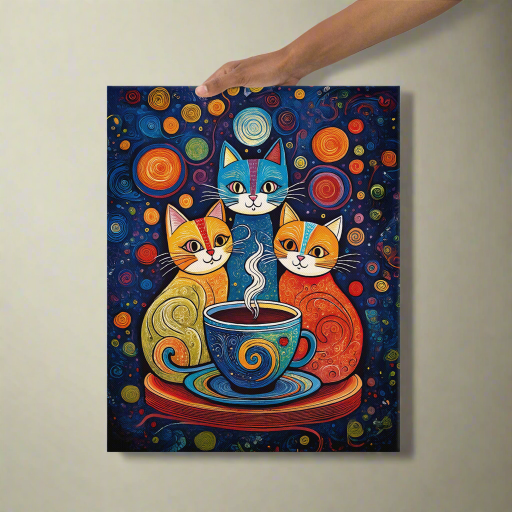 Cats and Coffee Thin canvas