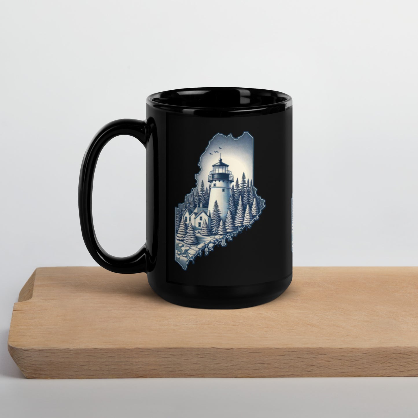 Maine Black Glossy Mug