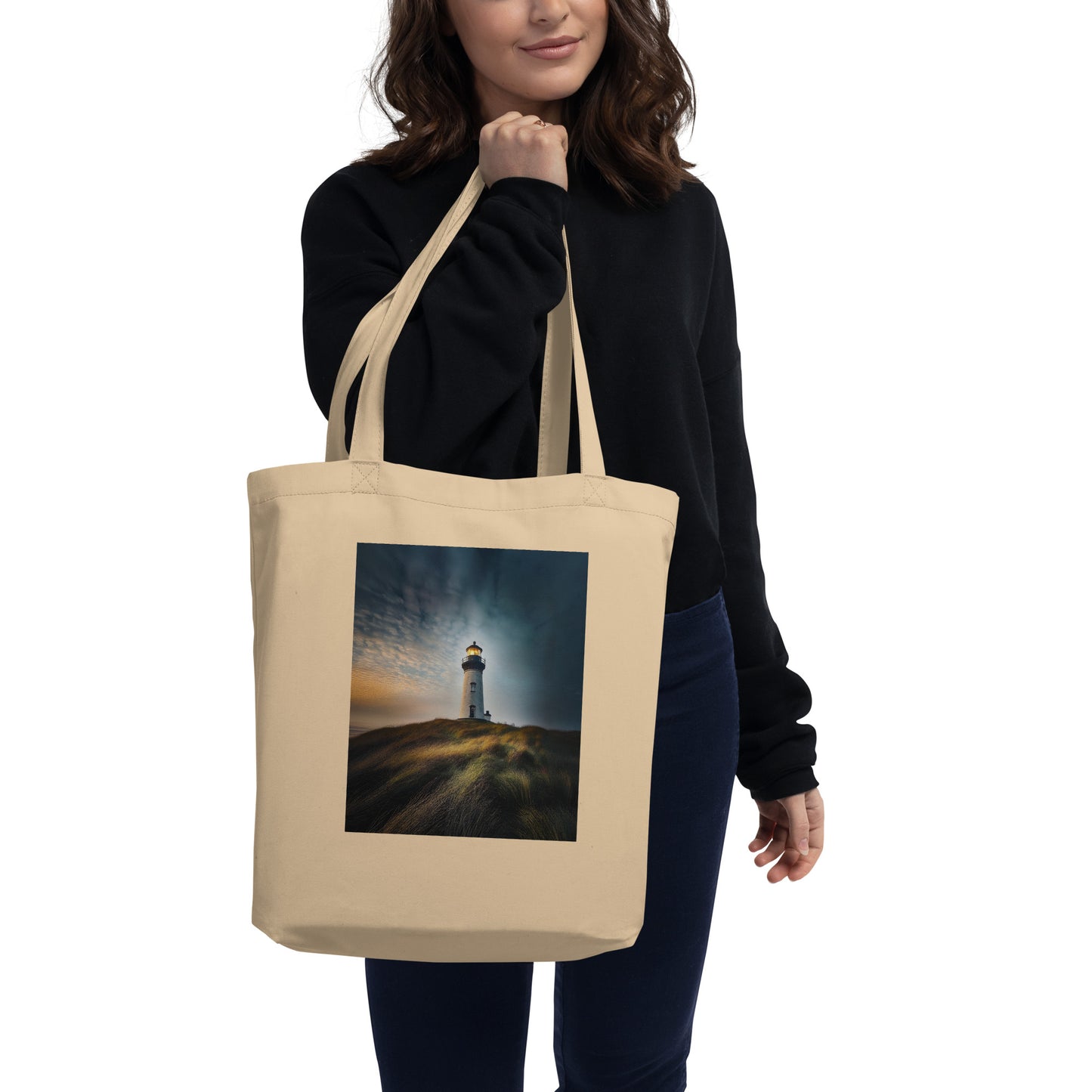 Lighthouse on a Hill Eco Tote Bag