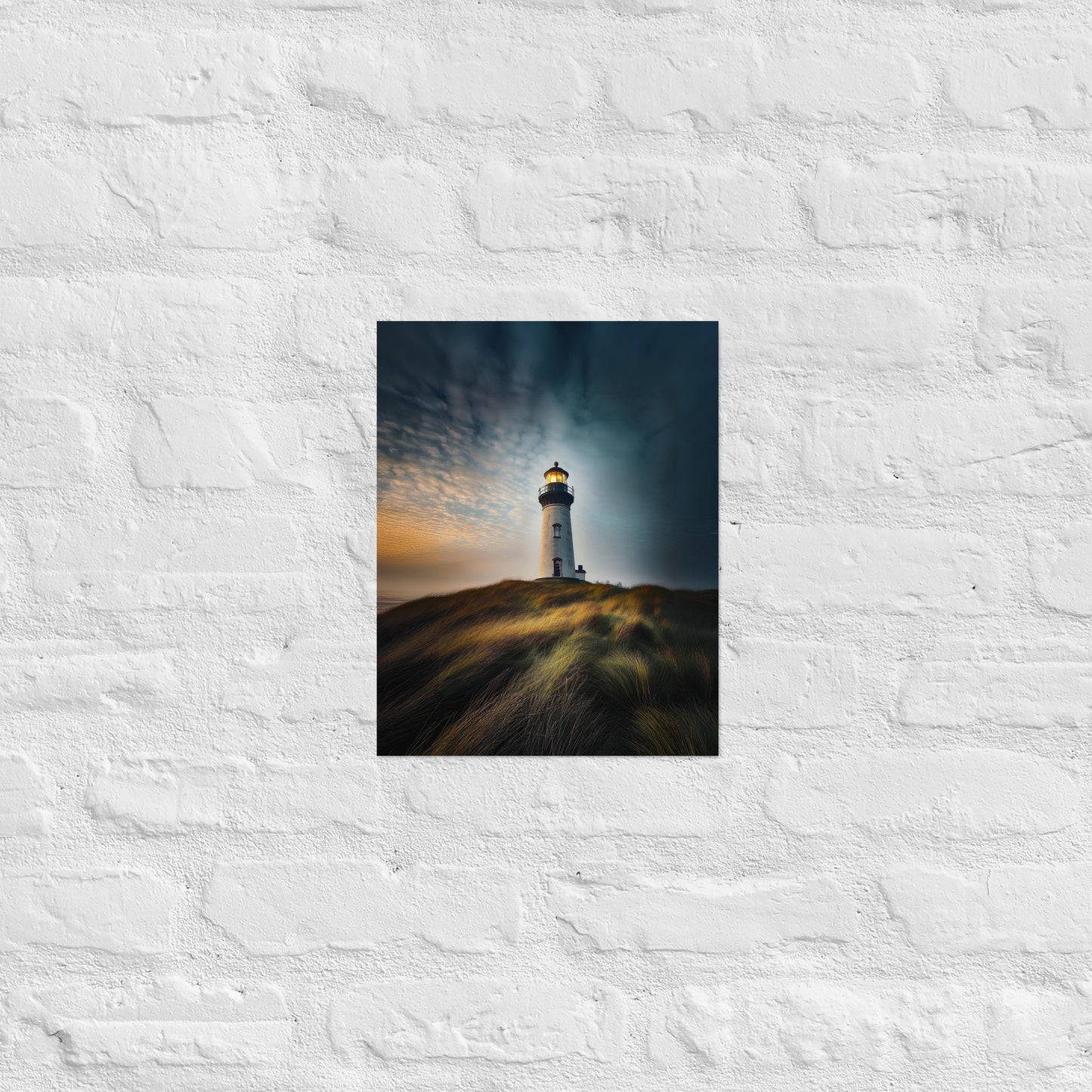 Lighthouse on a Hill Photo Poster