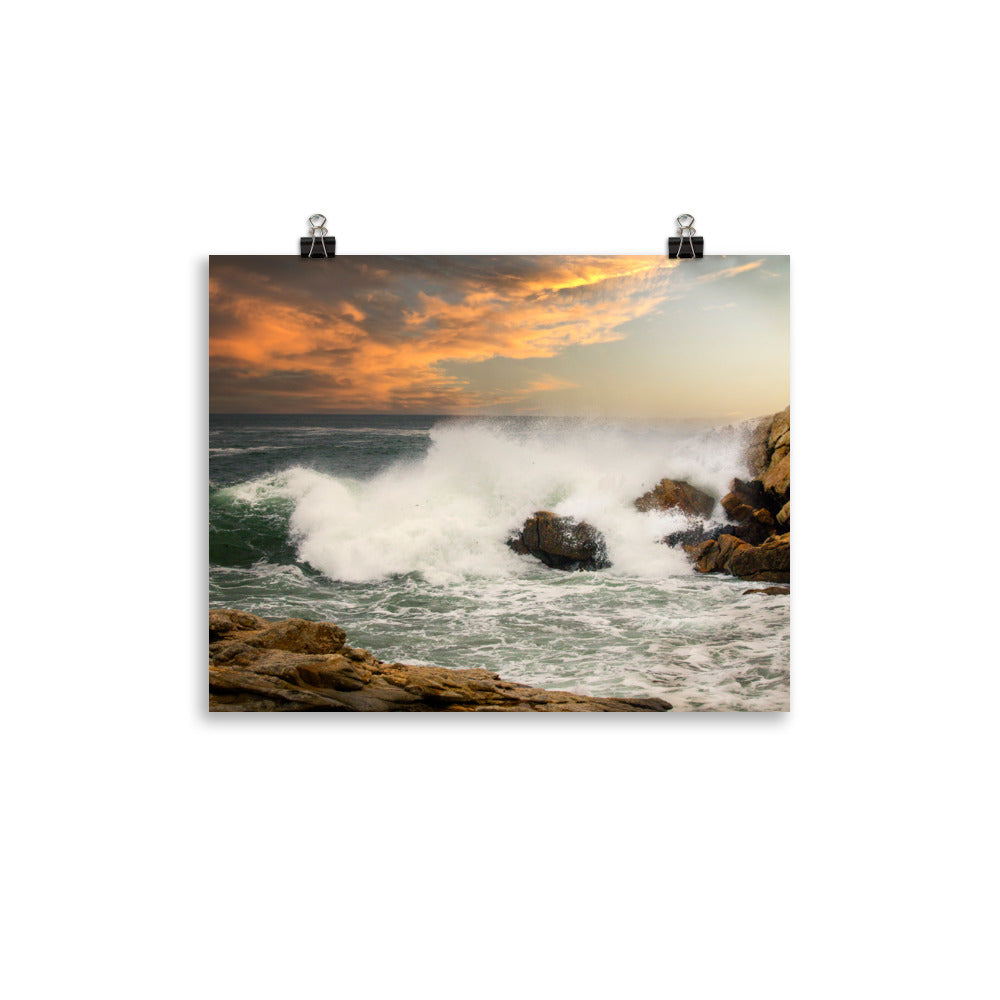 Ocean Waves Breaking Poster