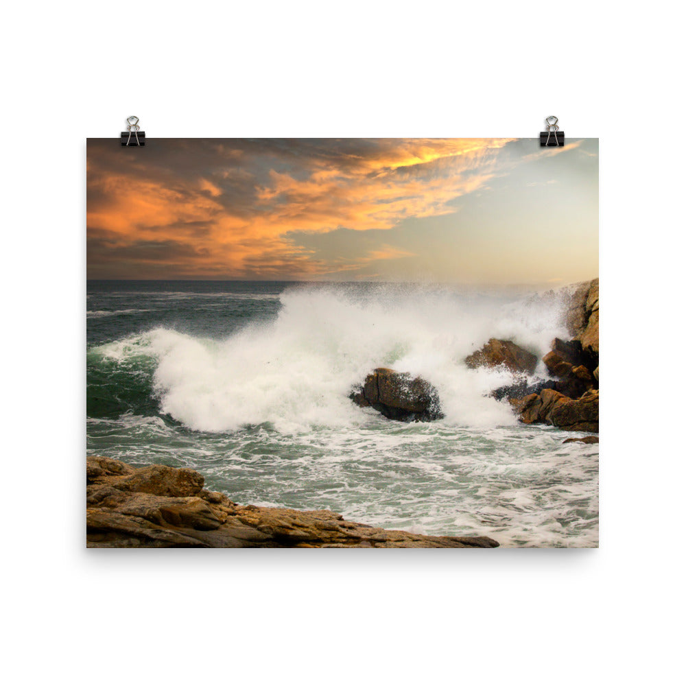 Ocean Waves Breaking Poster
