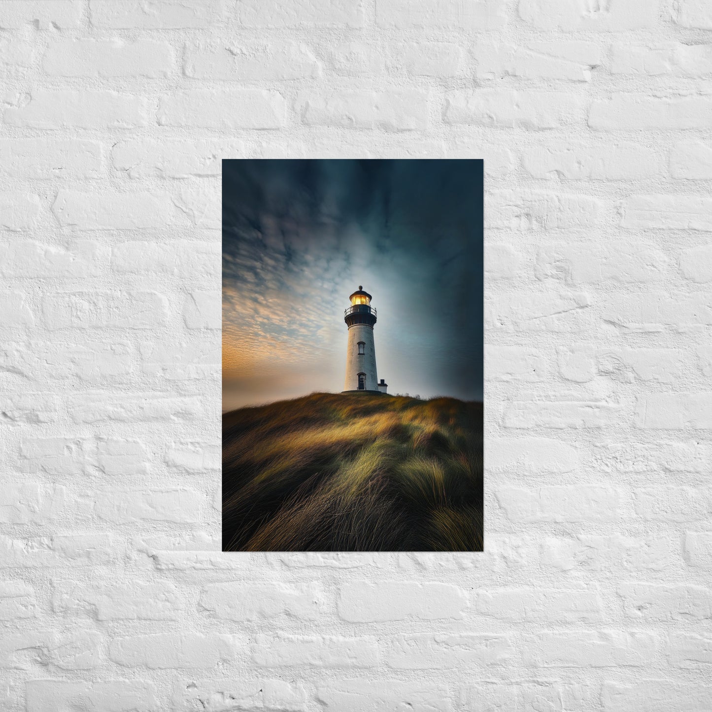 Lighthouse on a Hill Photo Poster