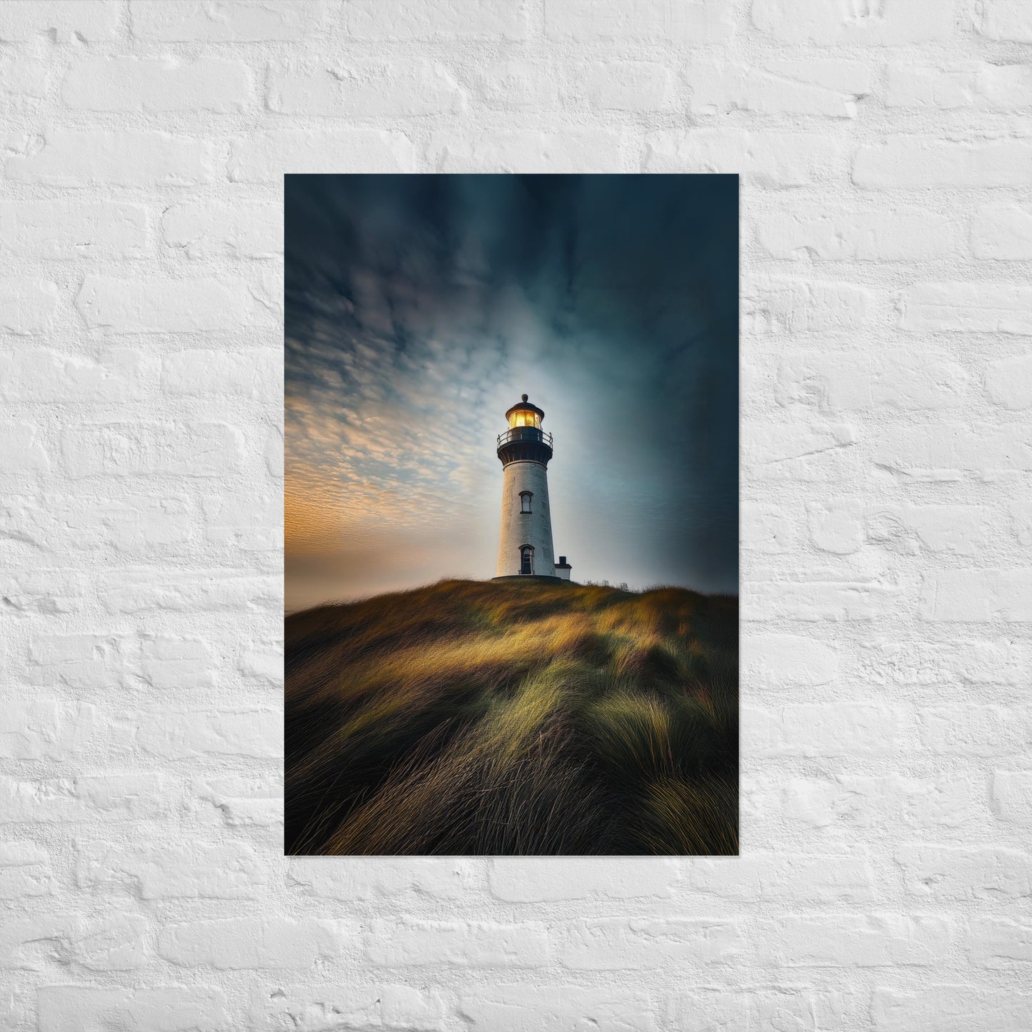Lighthouse on a Hill Photo Poster
