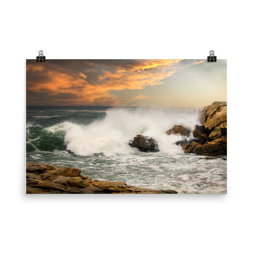 Ocean Waves Breaking Poster