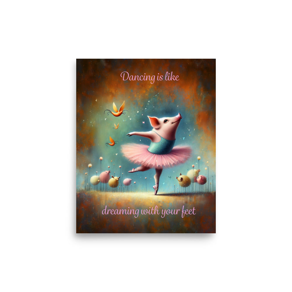 Dancing Pig Poster