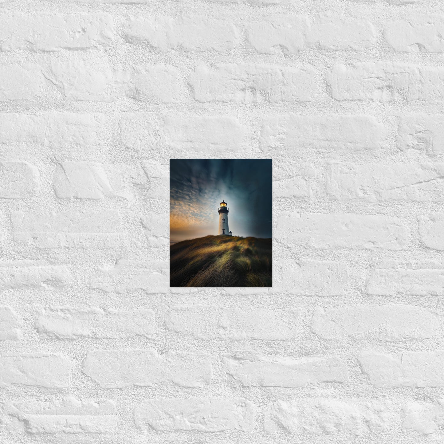 Lighthouse on a Hill Photo Poster