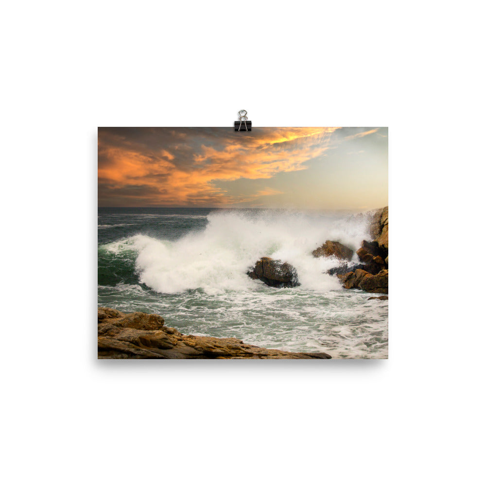 Ocean Waves Breaking Poster