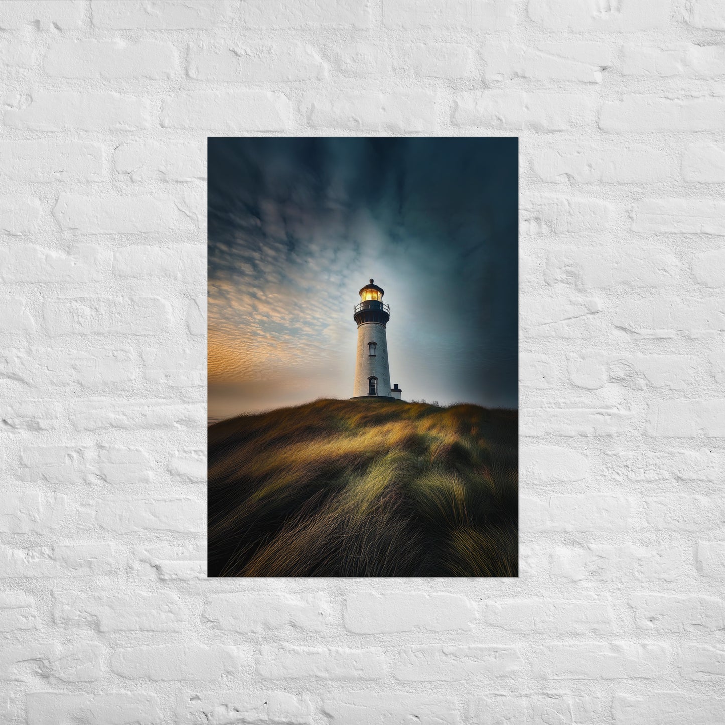Lighthouse on a Hill Photo Poster