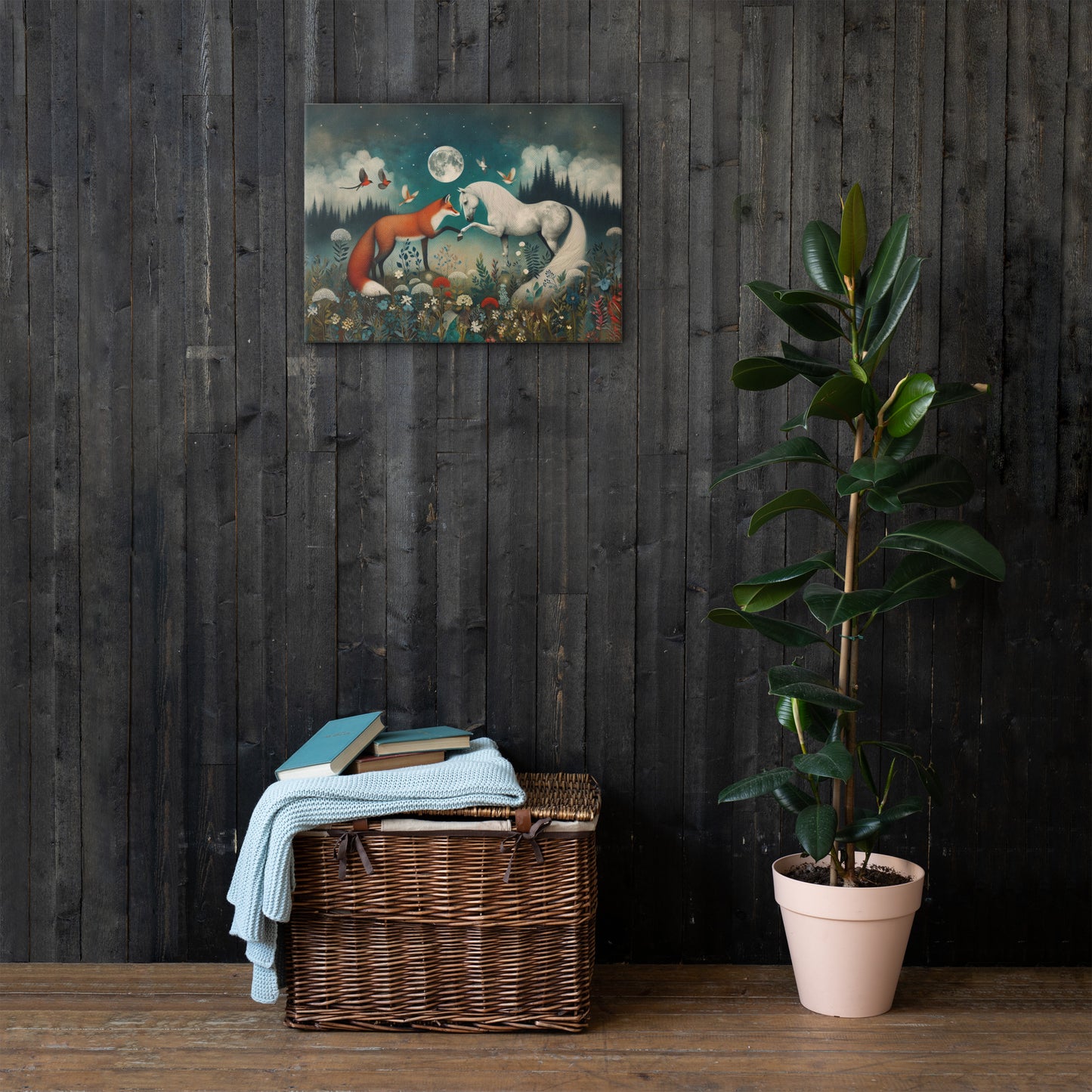 Fox and Horse Thin canvas
