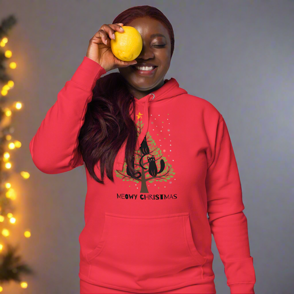 Meowy Christmas 100% Cotton Unisex Hoodie