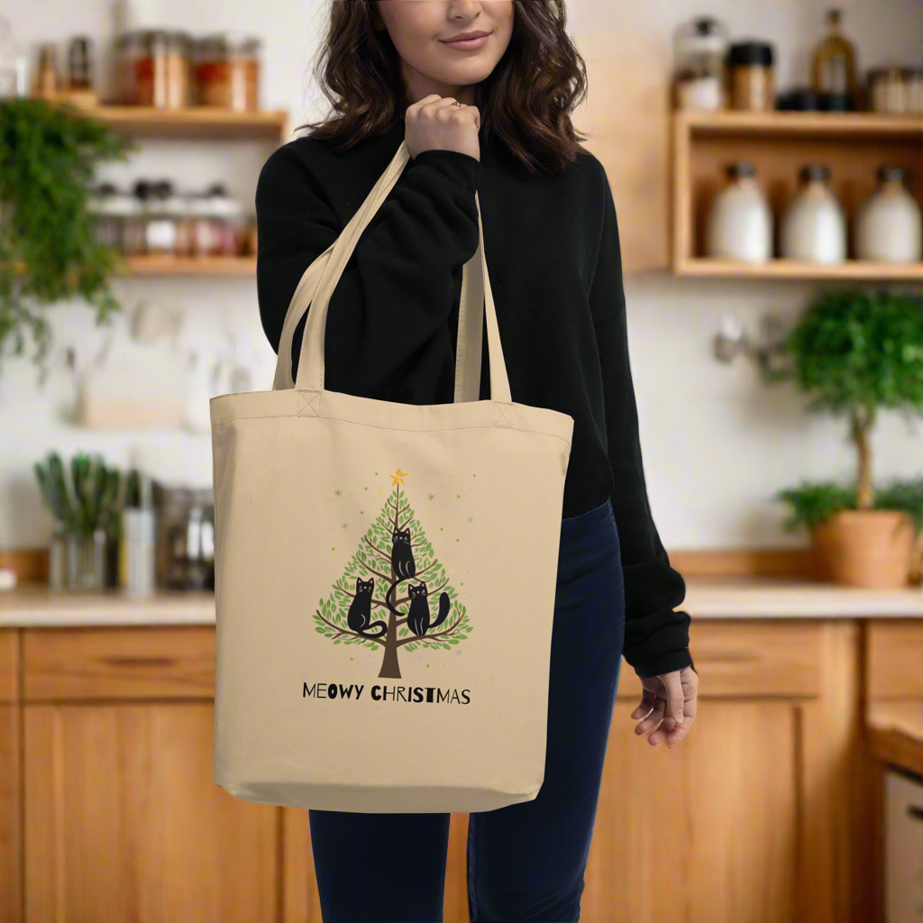 Meowy Christmas Eco Tote Bag