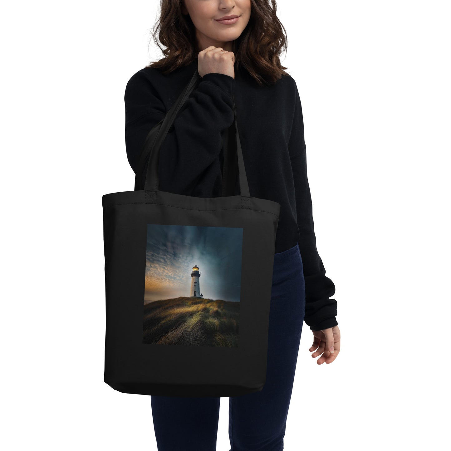 Lighthouse  on a Hill Eco Tote Bag