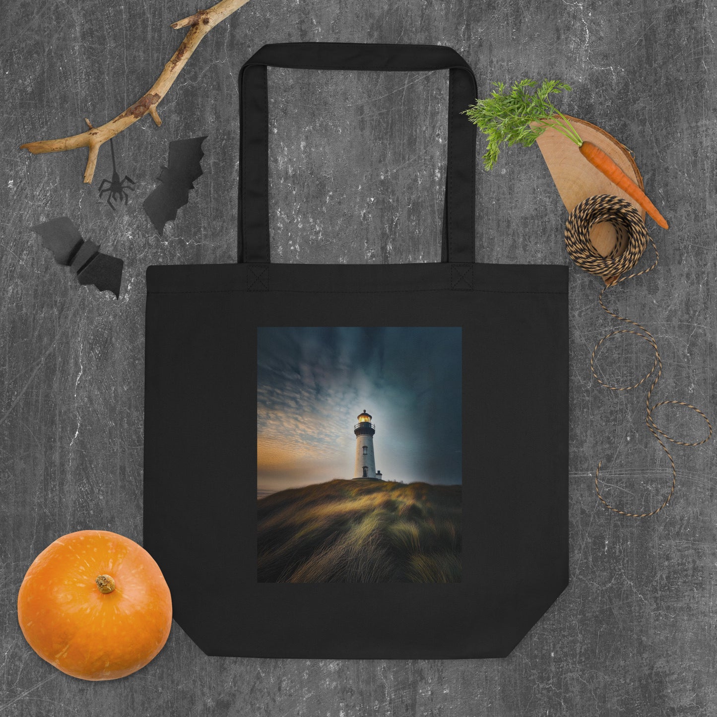 Lighthouse  on a Hill Eco Tote Bag