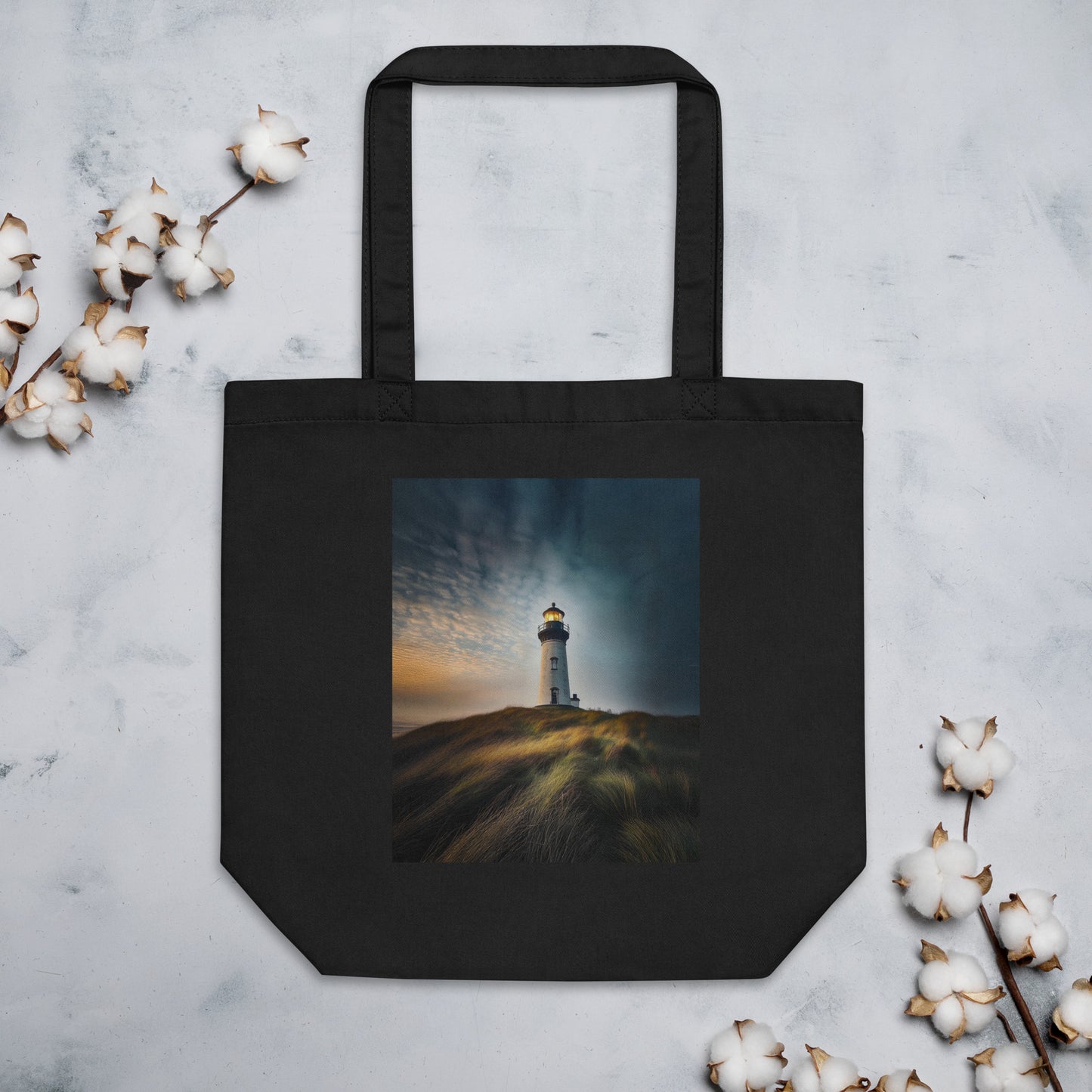 Lighthouse  on a Hill Eco Tote Bag