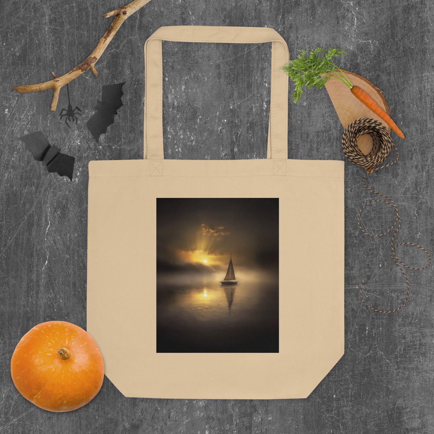 Sailboat in Fog Eco Tote Bag