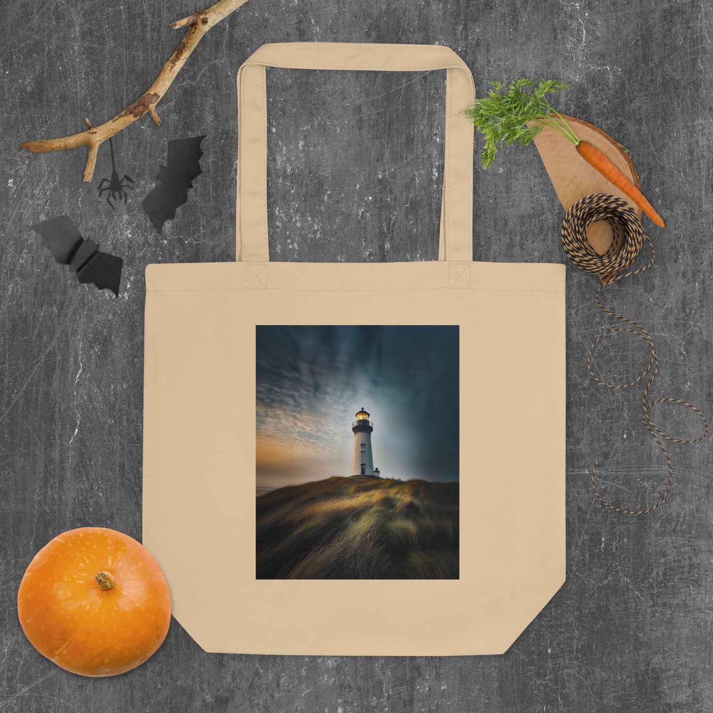 Lighthouse  on a Hill Eco Tote Bag