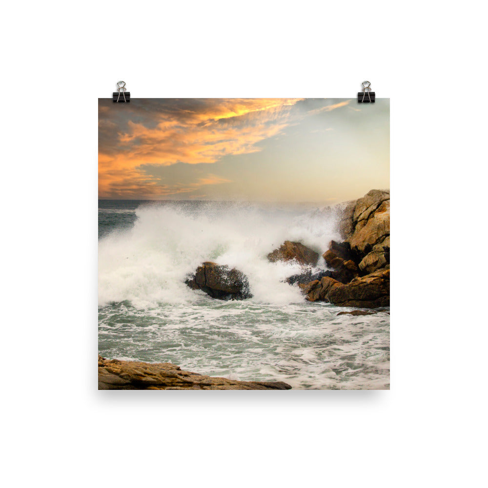 Ocean Waves Breaking Poster