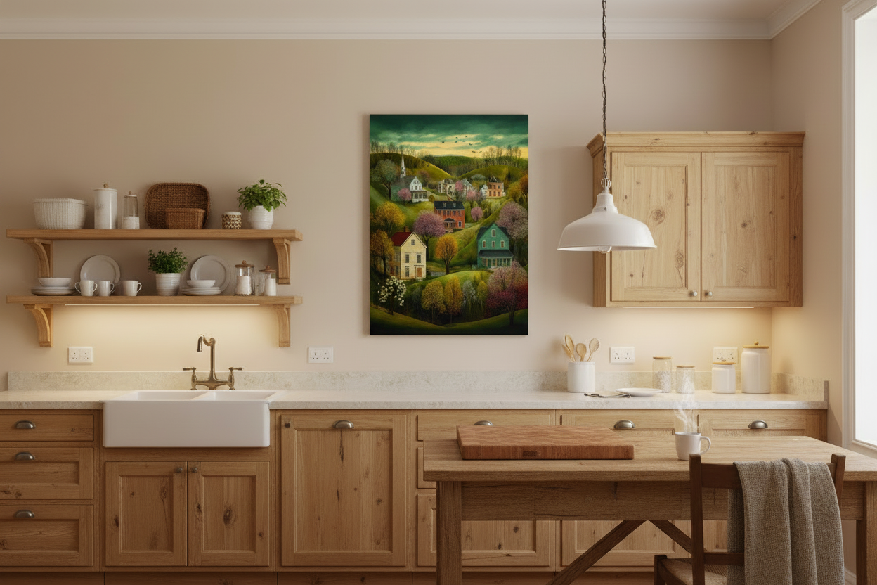 Charming Spring Village Poster