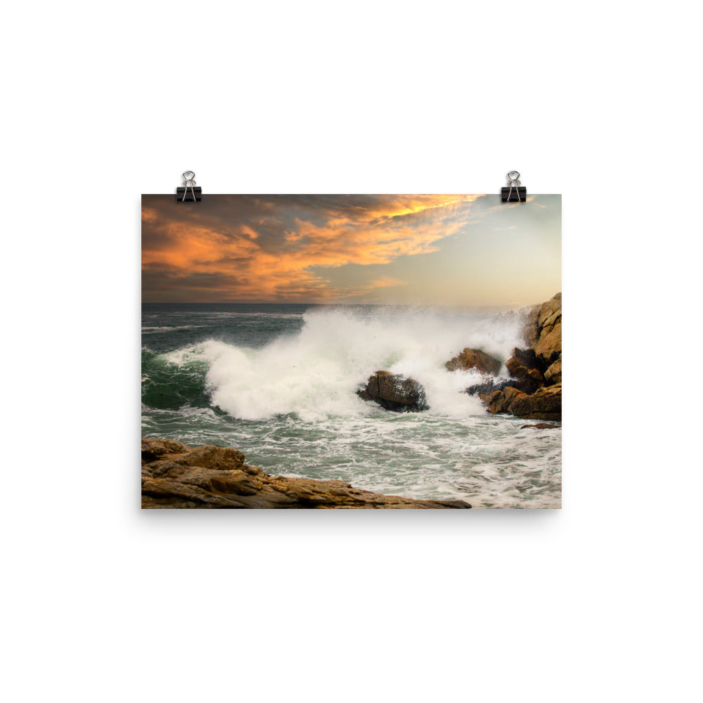 Ocean Waves Breaking Poster