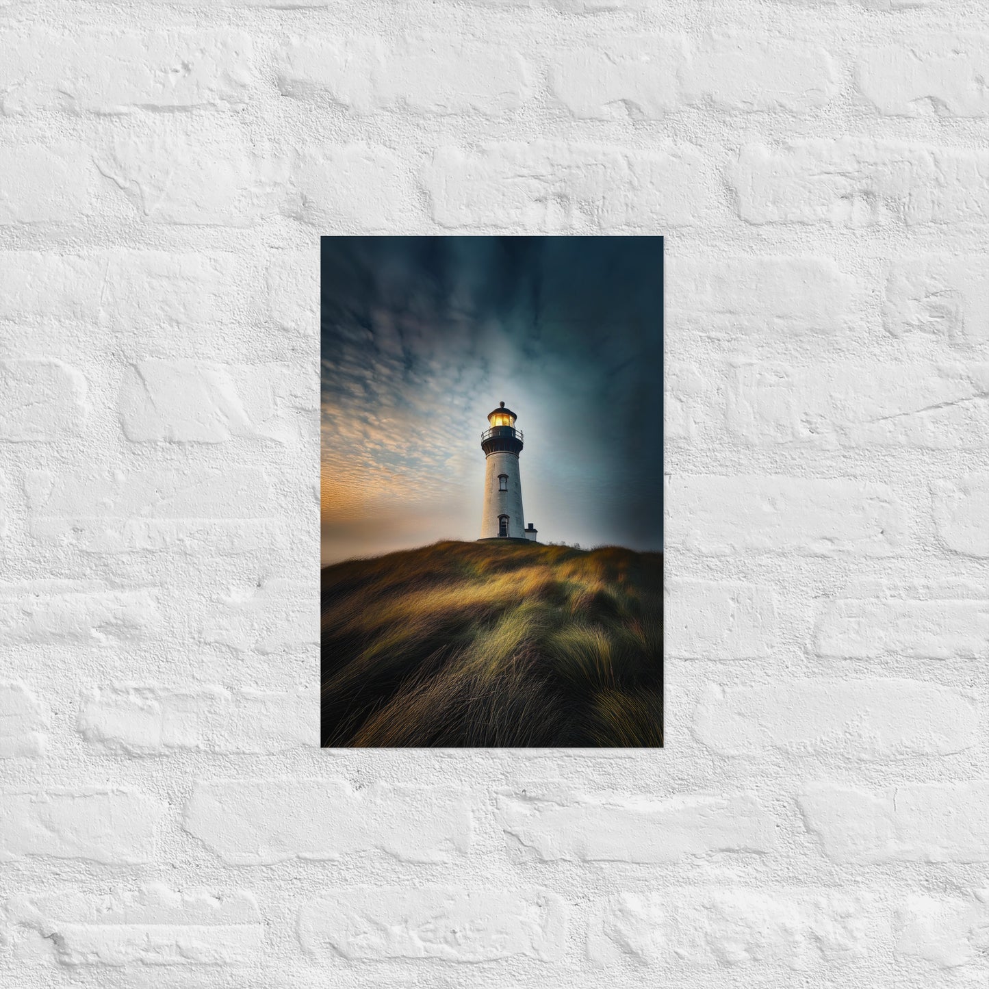 Lighthouse on a Hill Photo Poster