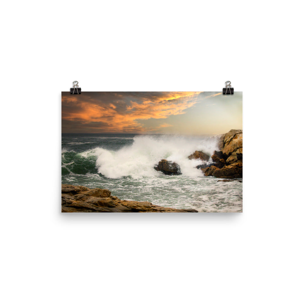 Ocean Waves Breaking Poster