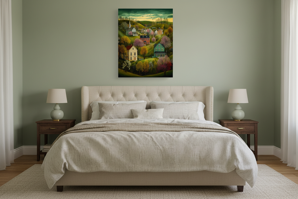 Charming Spring Village Poster