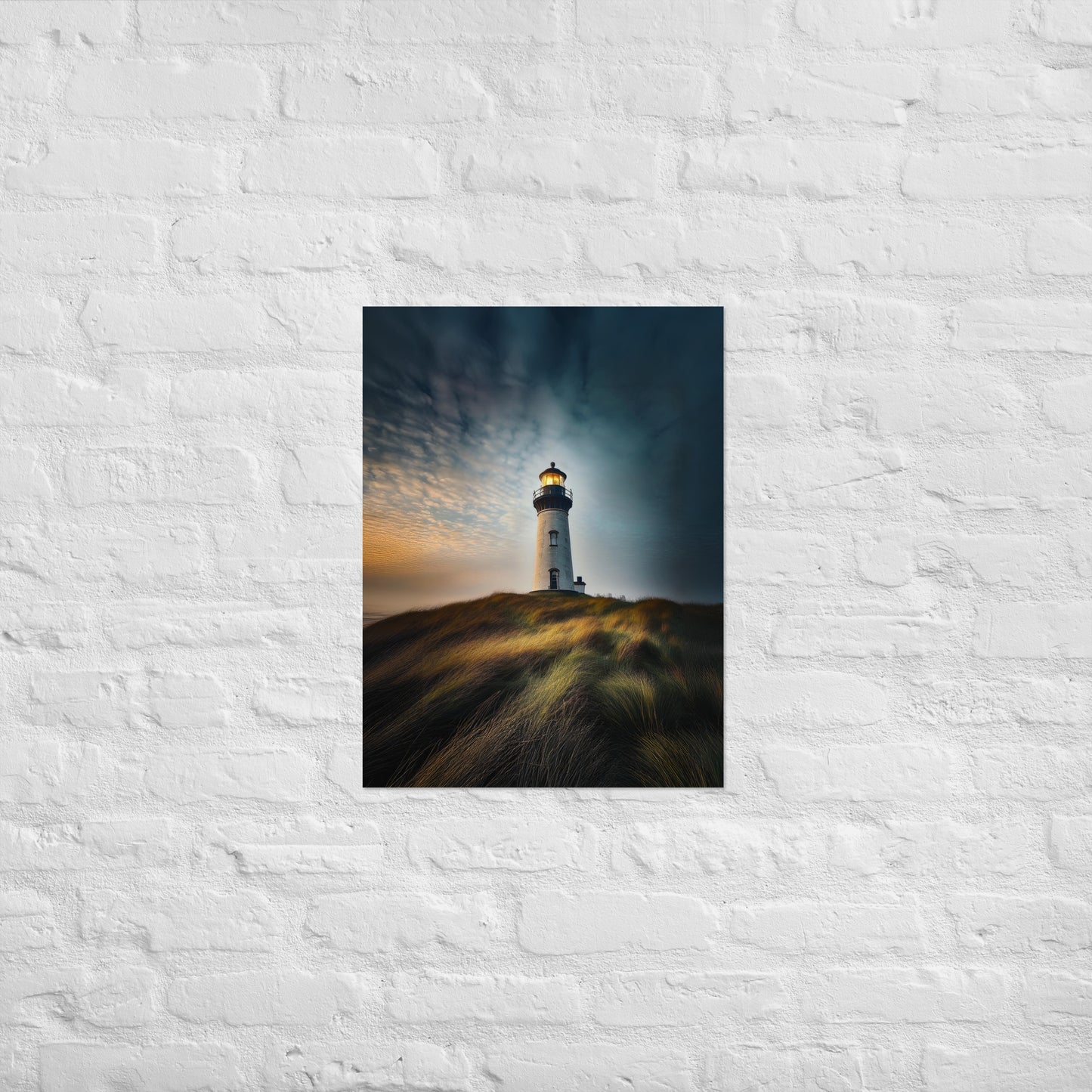 Lighthouse on a Hill Photo Poster