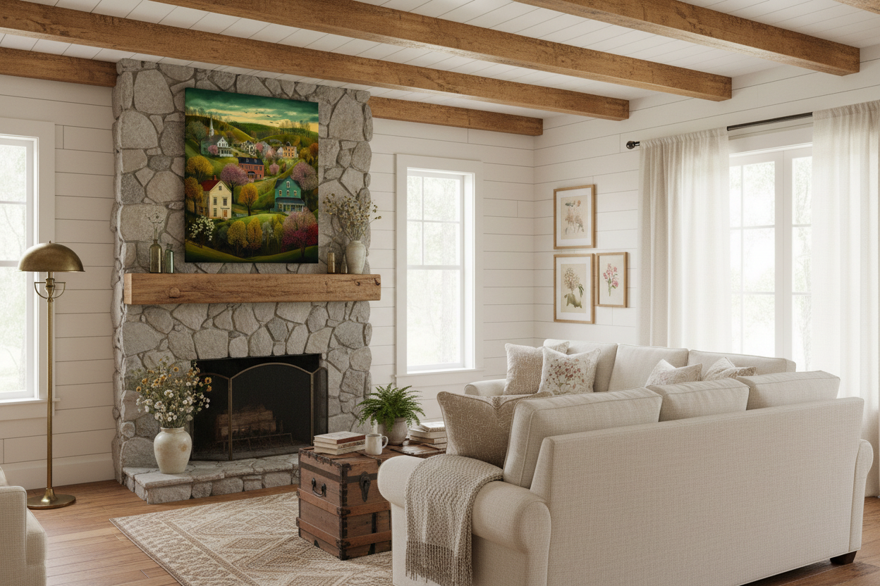 Charming Spring Village Poster