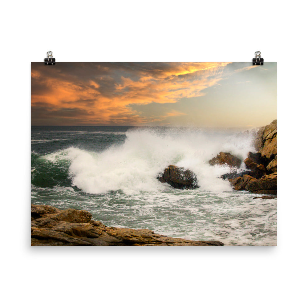 Ocean Waves Breaking Poster