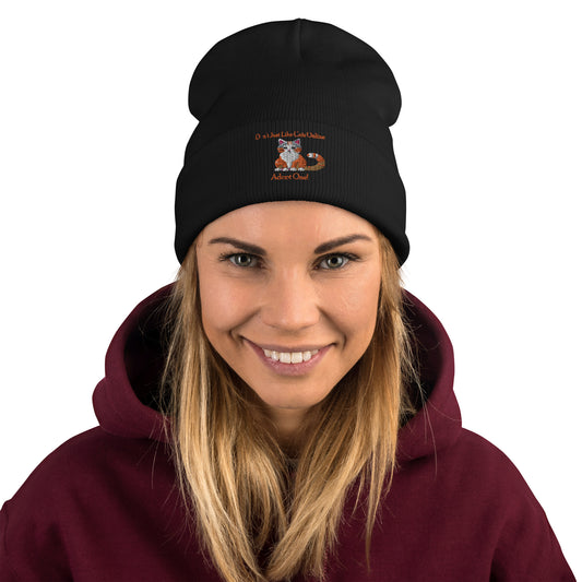 Adopt Cat Embroidered Beanie