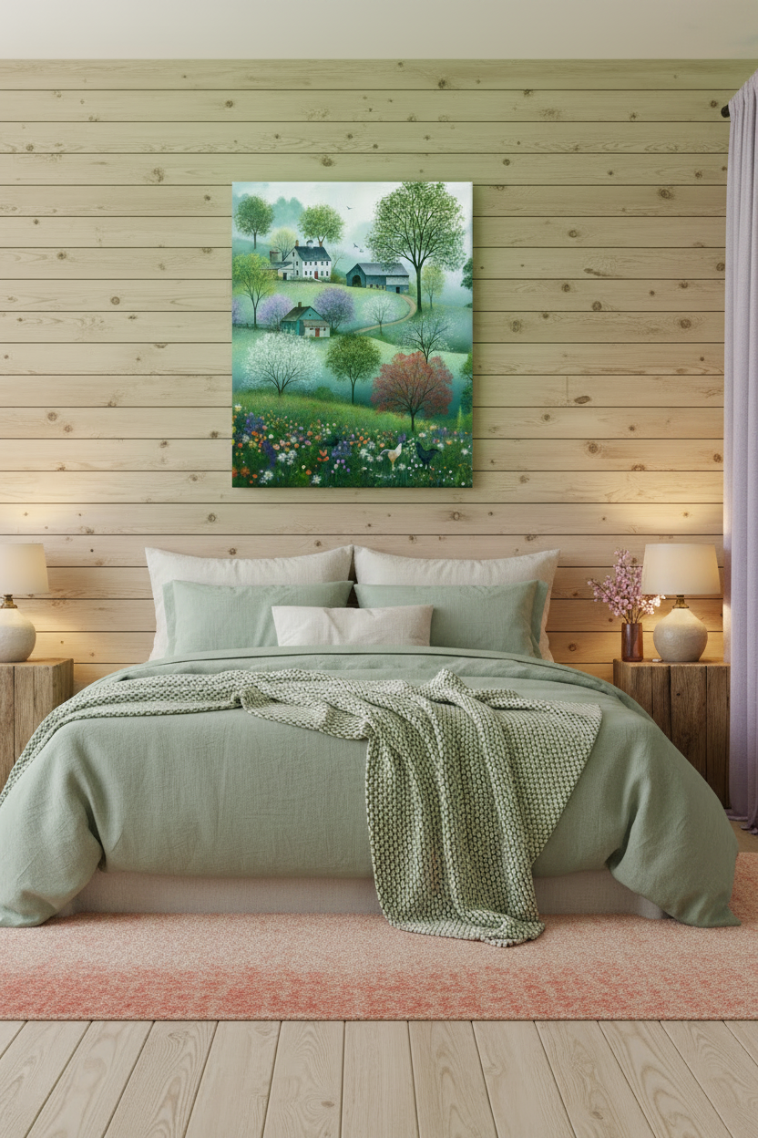 Beautiful Spring Day at The Farm Thin Canvas