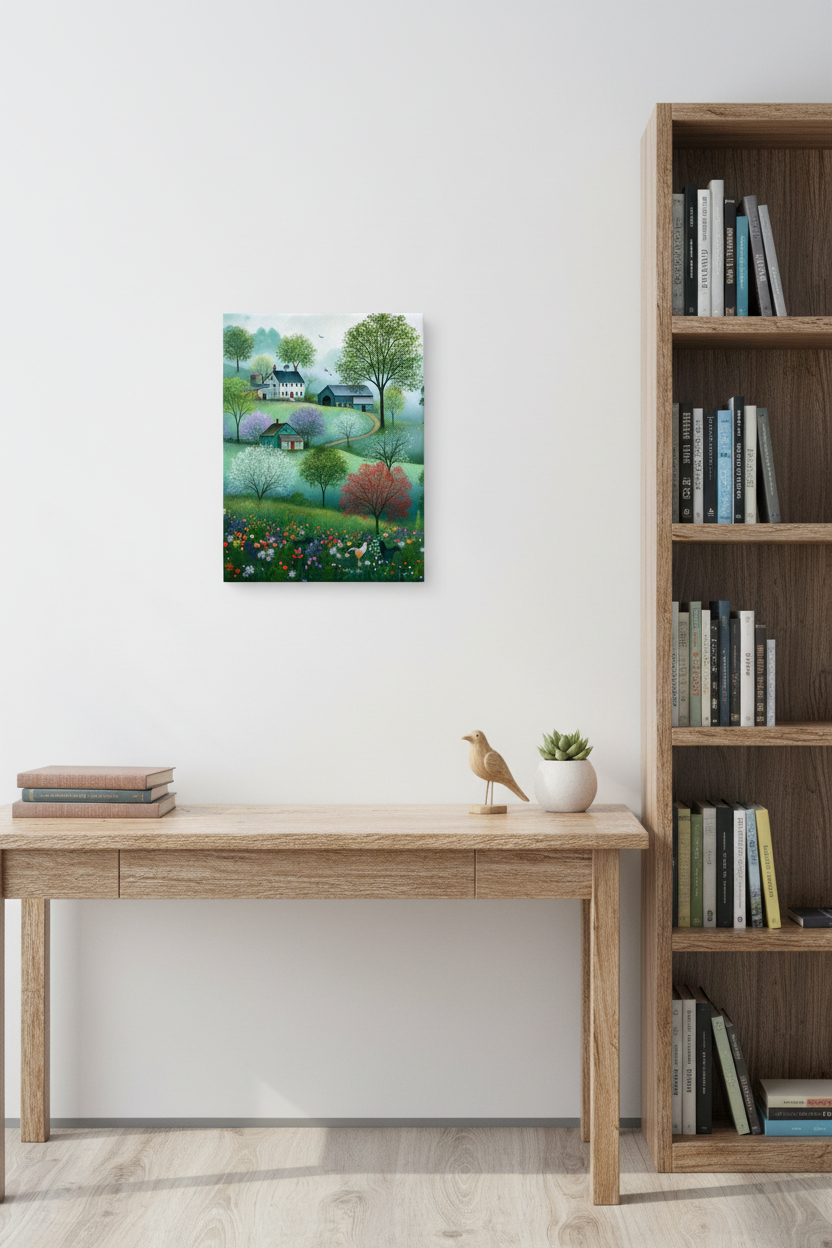 Beautiful Spring Day at The Farm Thin Canvas