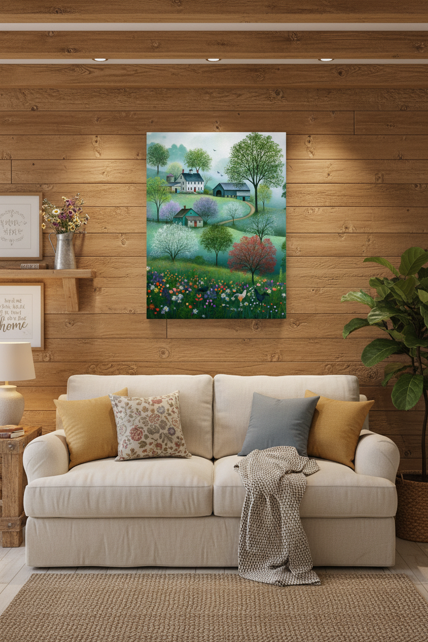 Beautiful Spring Day at The Farm Thin Canvas