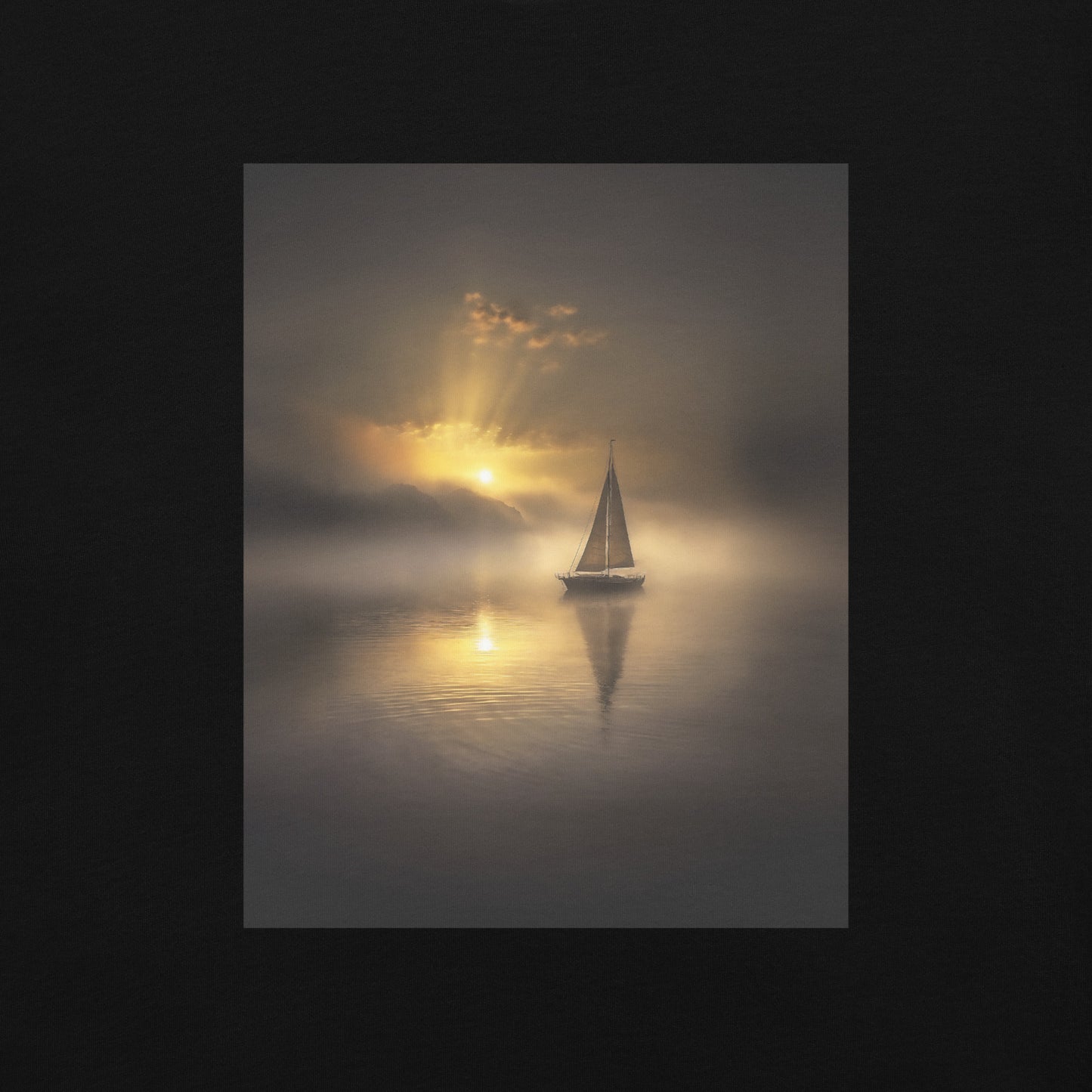 Sailboat on Foggy MorningUnisex garment-dyed heavyweight t-shirt