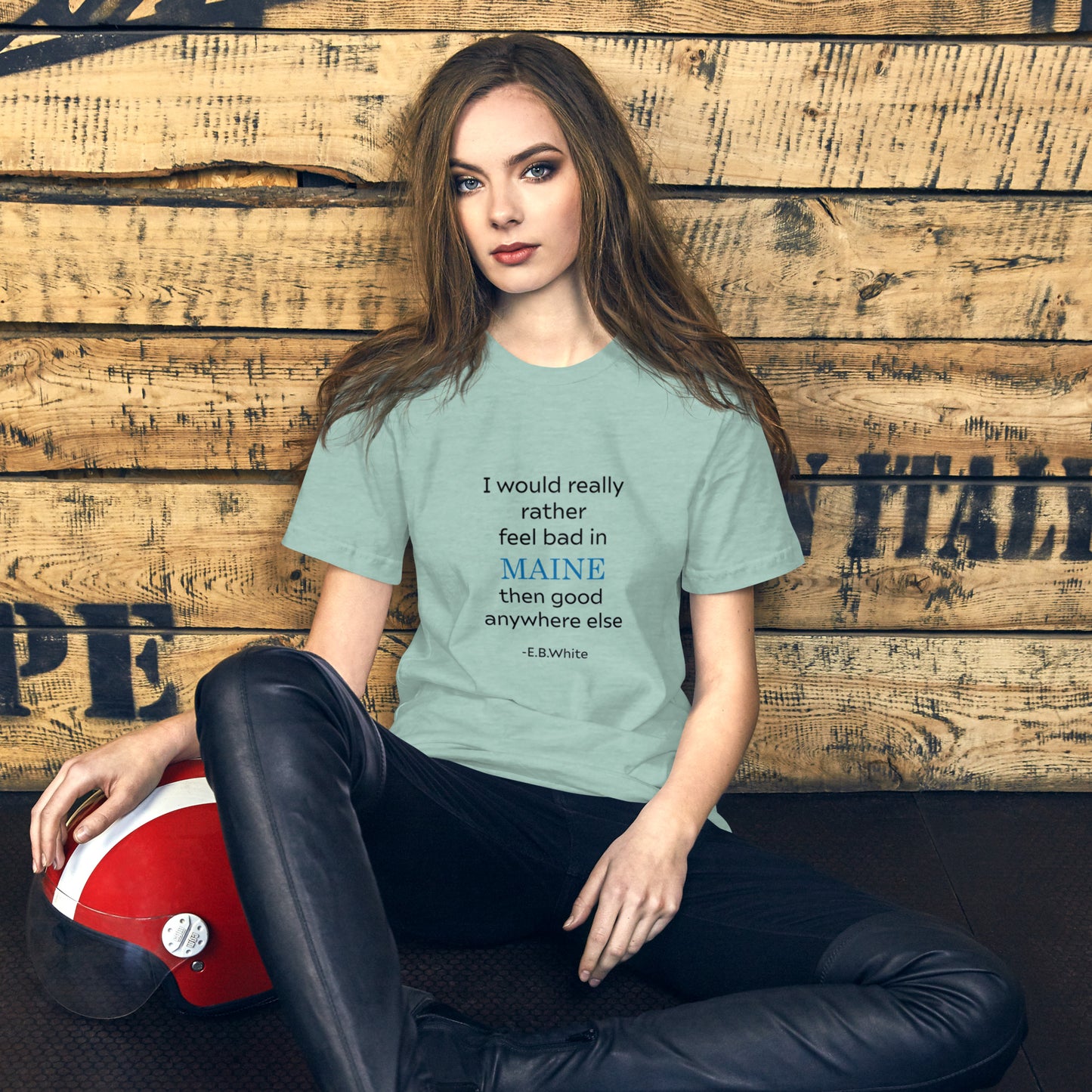 E B White Maine Quote Cotton Unisex t-shirt