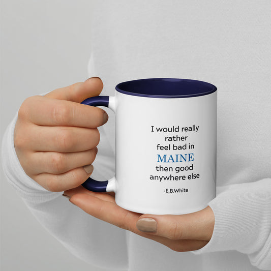 Maine Blue Mug with Color Inside