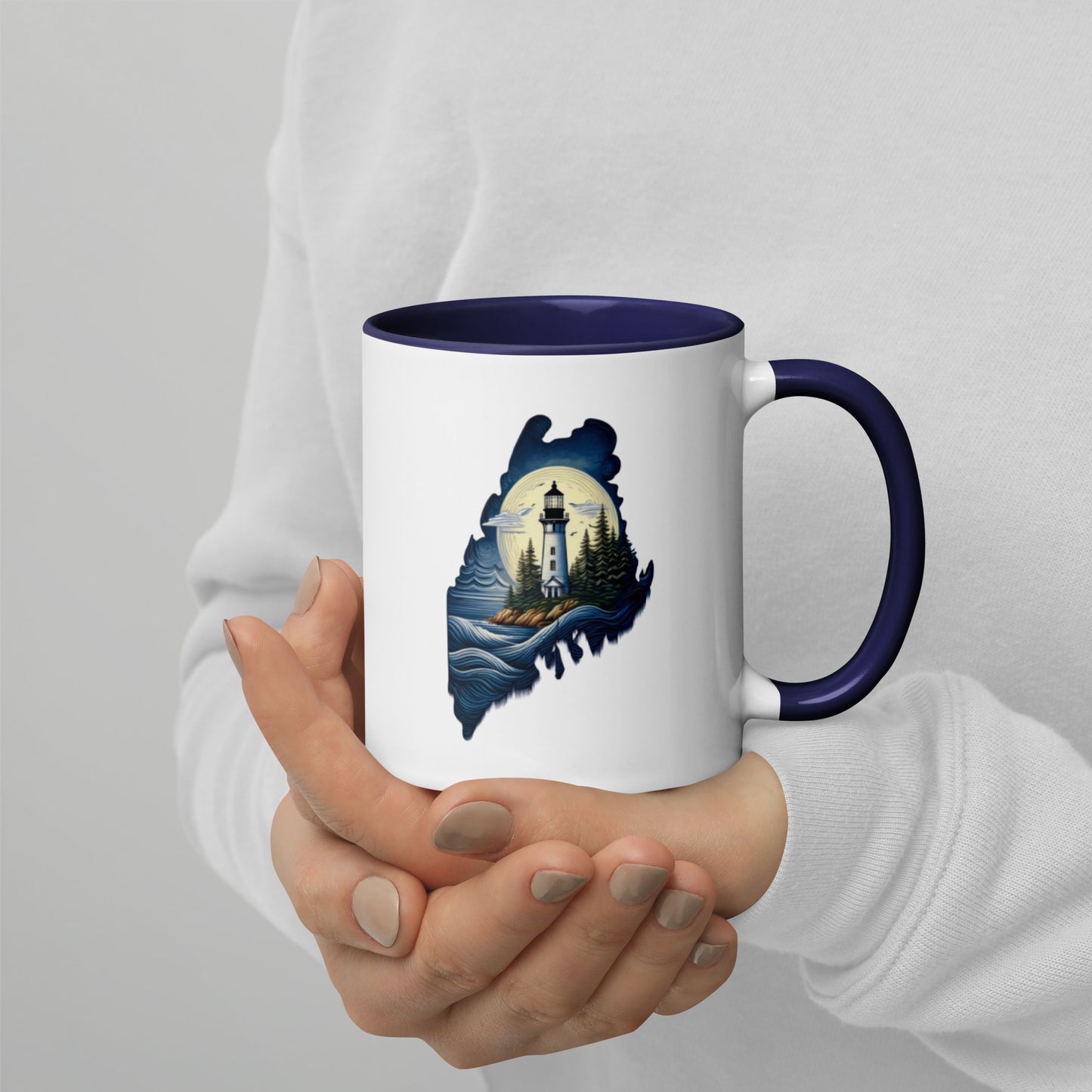 Maine Blue Mug with Color Inside