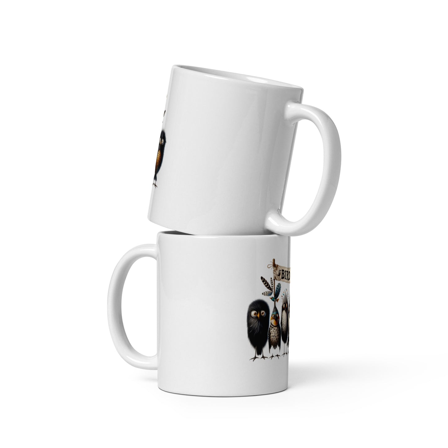 Bird Nerd White glossy mug