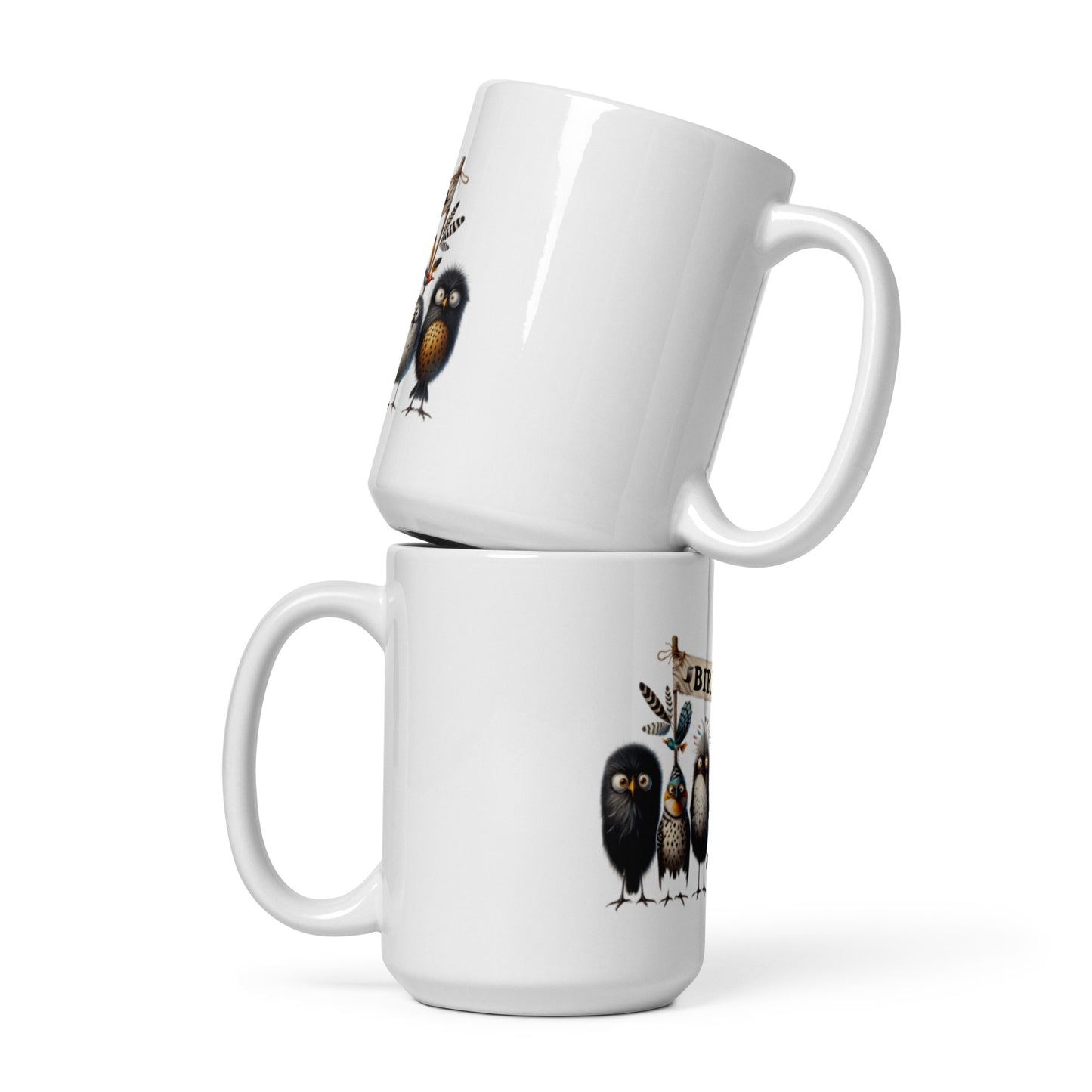 Bird Nerd White glossy mug