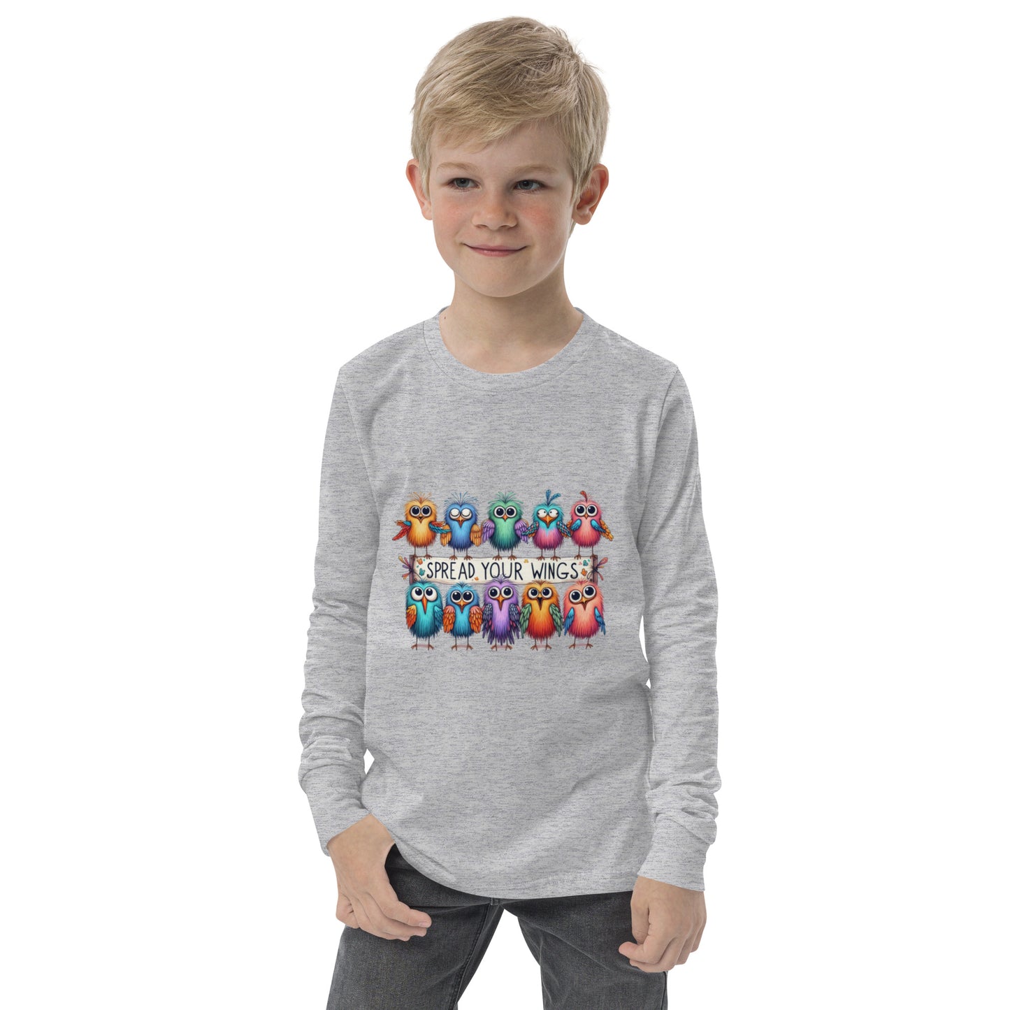 Spread Your Wings Cotton Youth long sleeve tee