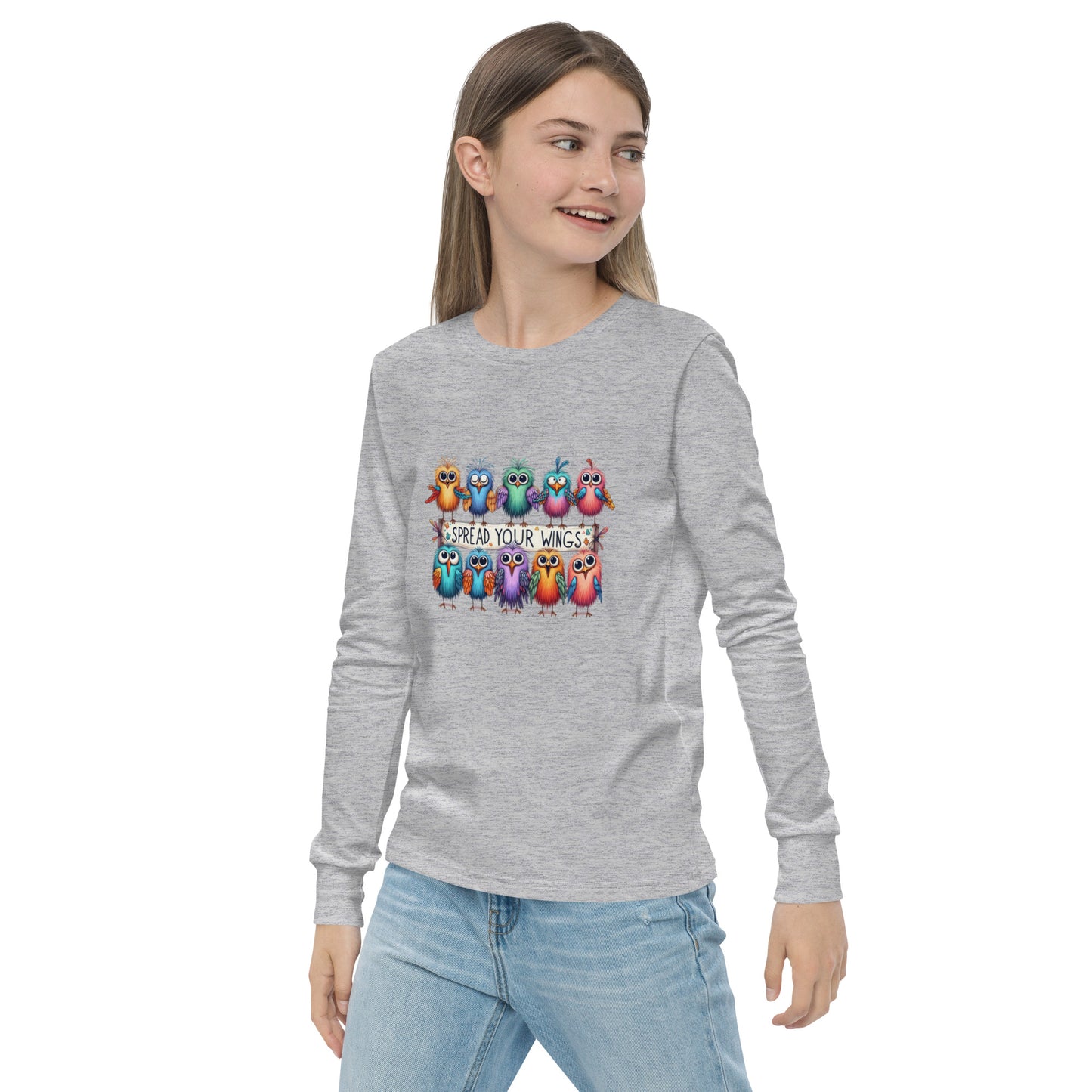 Spread Your Wings Cotton Youth long sleeve tee