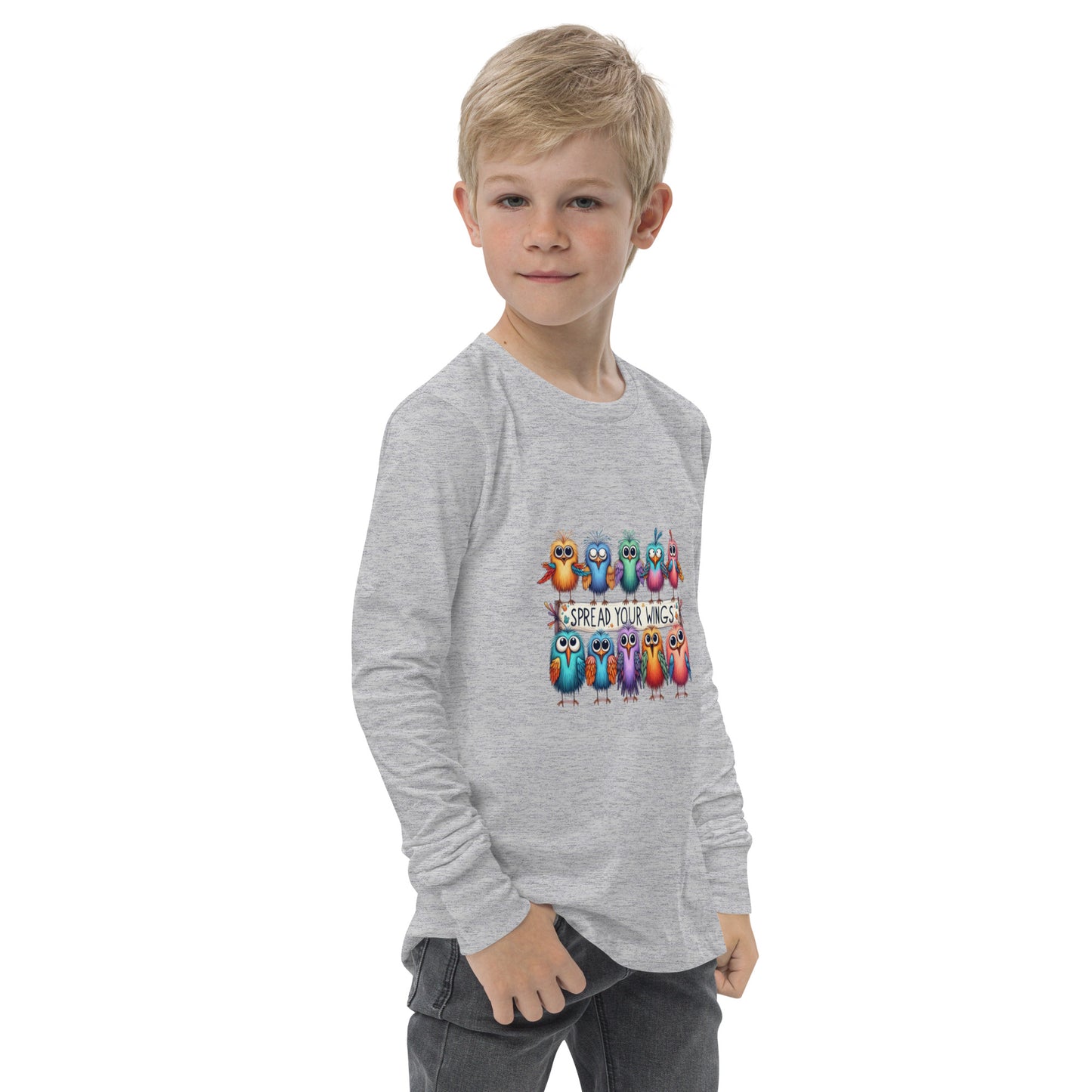 Spread Your Wings Cotton Youth long sleeve tee