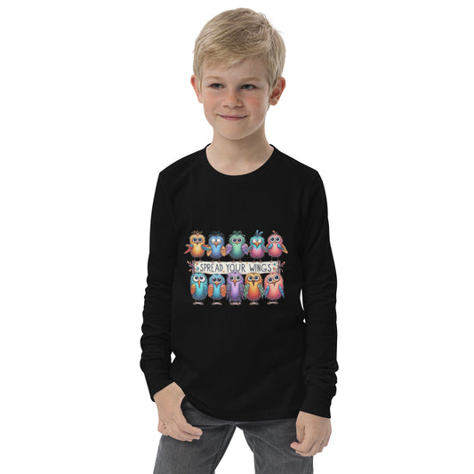 Spread Your Wings Cotton Youth long sleeve tee