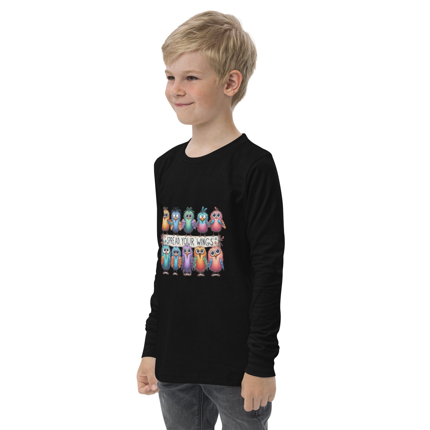 Spread Your Wings Cotton Youth long sleeve tee