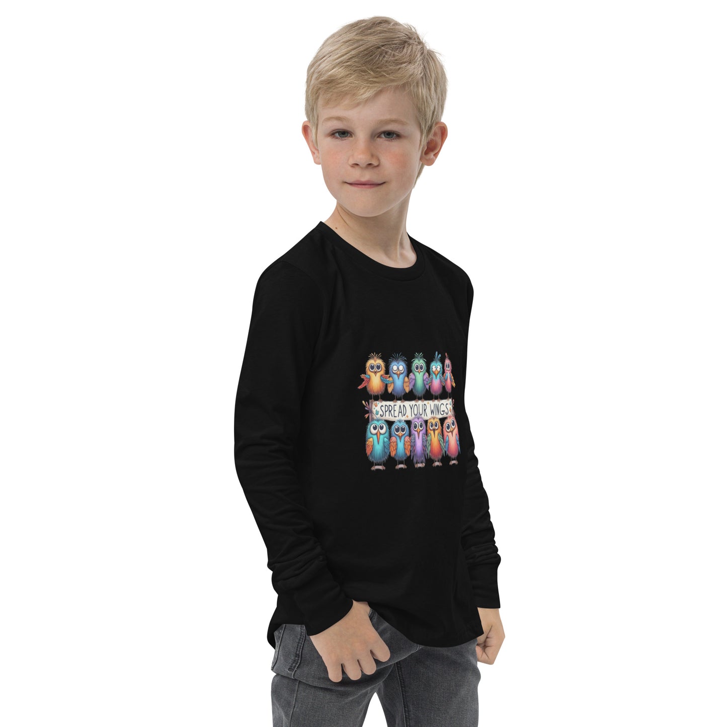 Spread Your Wings Cotton Youth long sleeve tee