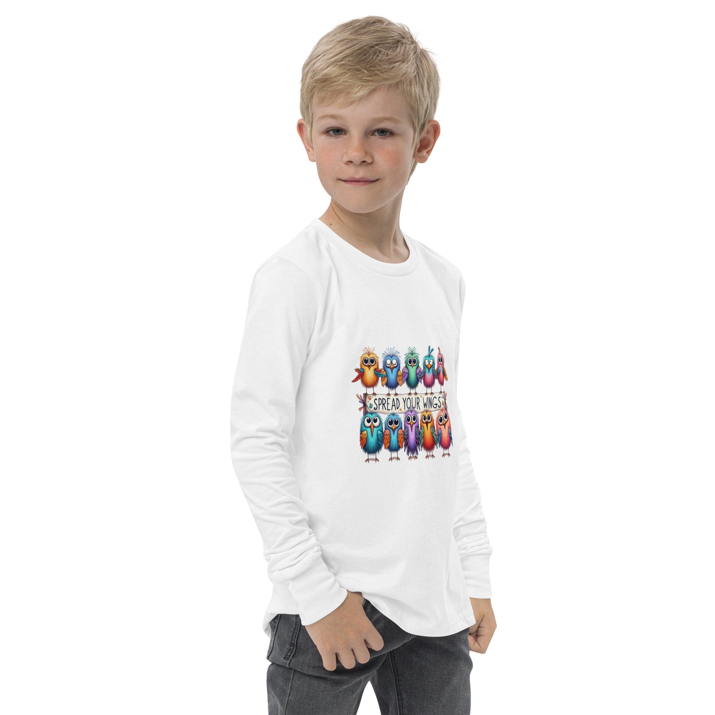 Spread Your Wings Cotton Youth long sleeve tee